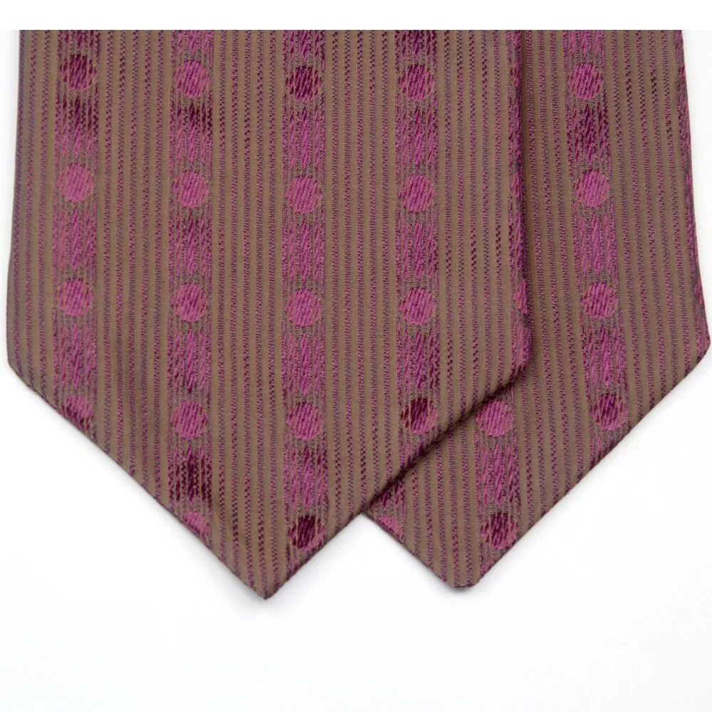 Men's Cravat Ascot 100%silk Gift‎ Box Brown with ornament A244